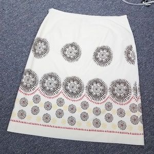 Ann Taylor LOFT Women's Ivory Pin Wheel Skirt